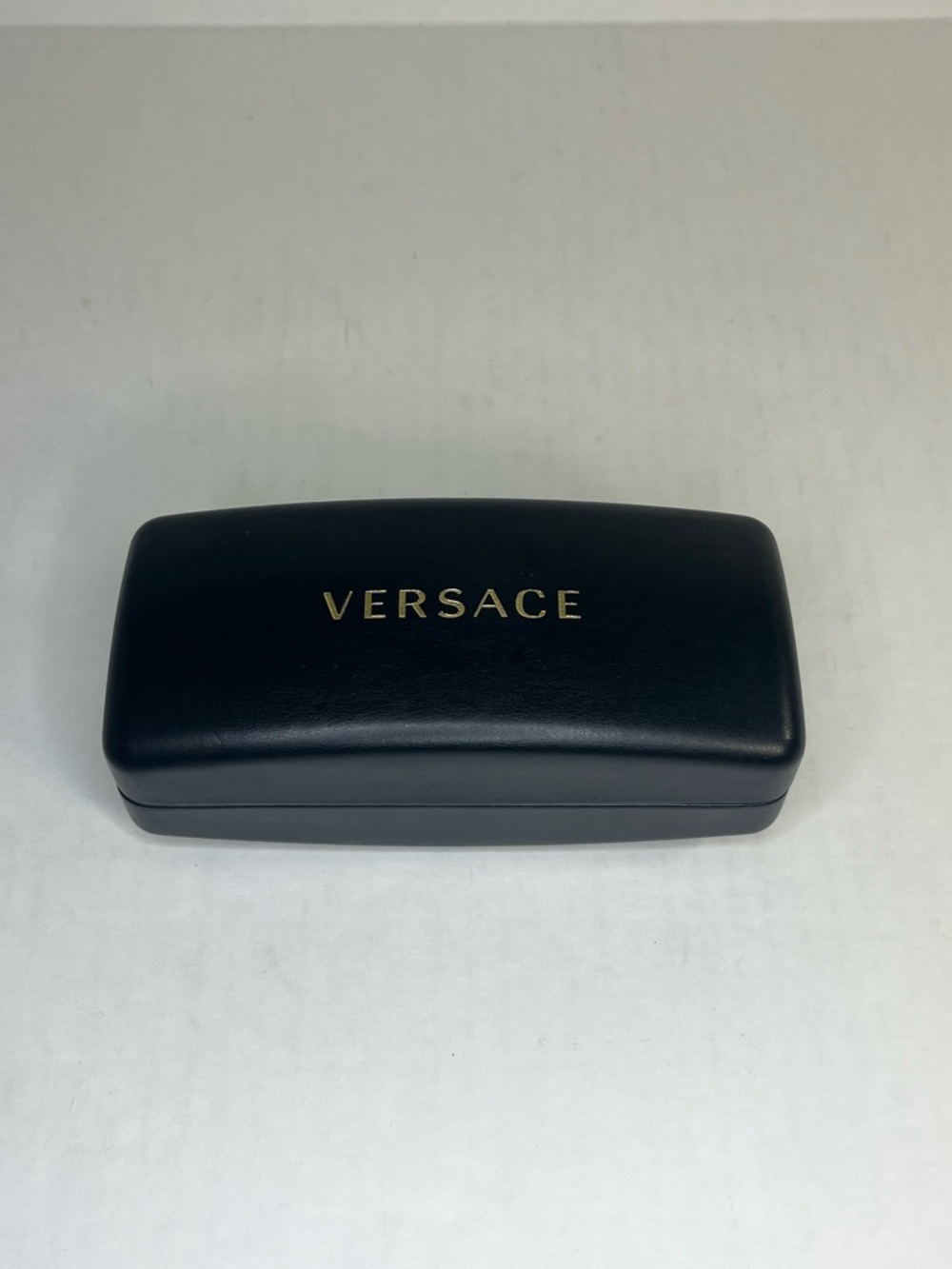 Versace Black Sunglasses Case with Gold Logo Lettering